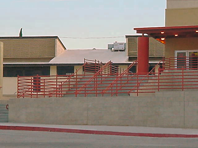 Stairs to the new buildings